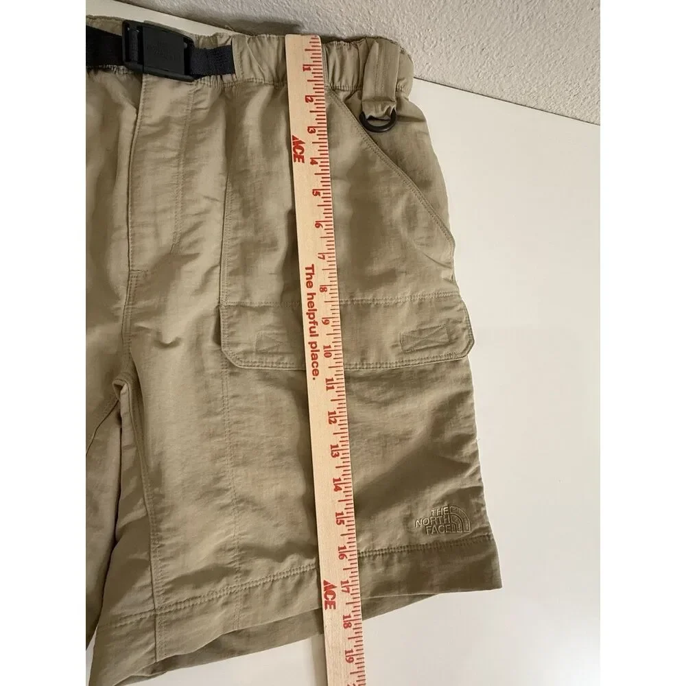 THE NORTH FACE BELTED HIKING CARGO SHORTS KAHKI BEIGE MENS MEDIUM